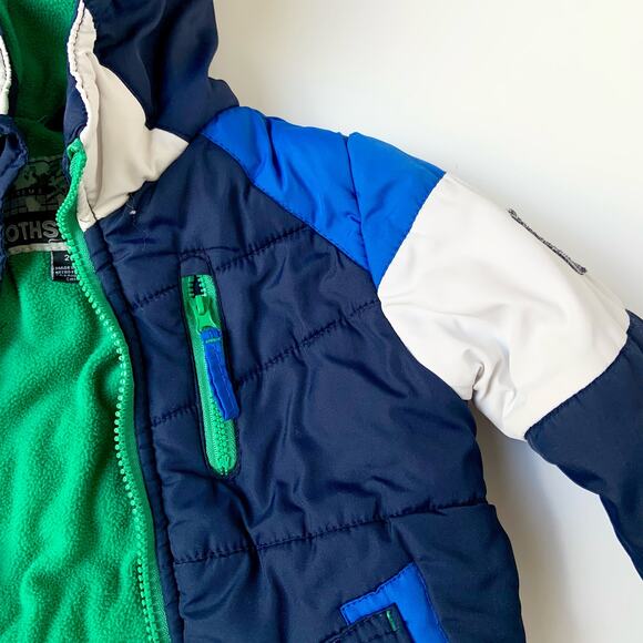 Rothschild Toddler boys Blue Green Navy Puffy Jacket 24M 2T - Picture 5 of 14